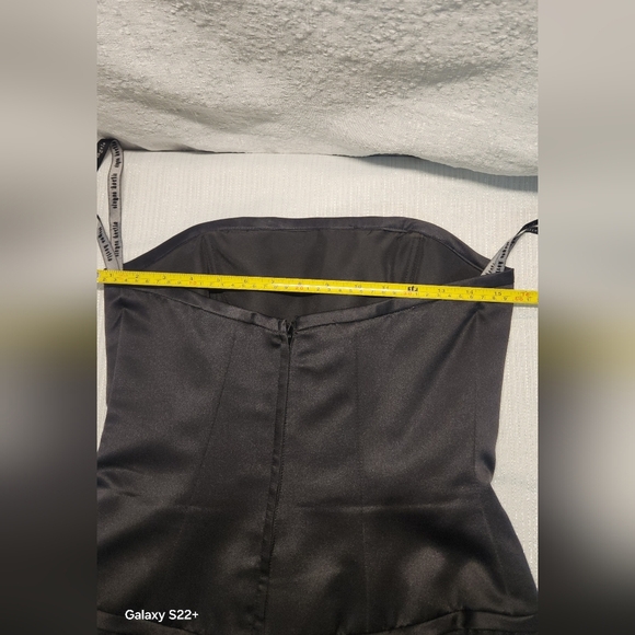 ALFRED ANGELO SIZE L Black Ruched Midi Dress Sweetheart Neckline - Picture 4 of 10